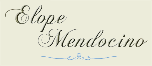 Elope Mendocino's logo: elegant engraved script spells out 